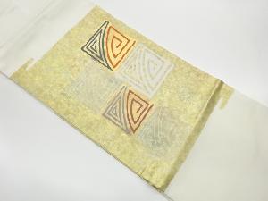 リサイクル　色紙に抽象模様織出し名古屋帯